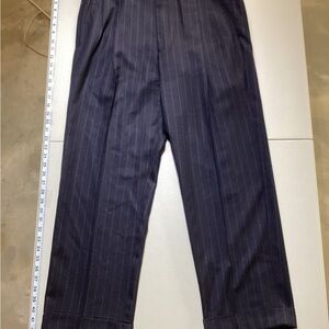 Brooks Brothers Navy and Gold Wool Dress Trousers Label Detail
